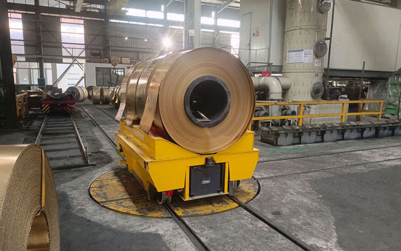 浙江某有色金屬加工企業(yè)電動(dòng)地平車(chē)轉(zhuǎn)運(yùn)卷材案例